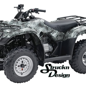Blanc Trippy Hole Pattern Abstract 4ft x 10ft Décalcomanie Vinyle Motif Graphique Wrap Kit ATV UTV Golf Cart Moto Scooter Cast Stratifié