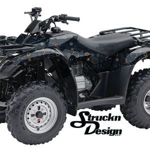 太陽 月 星 ダークブルー ゴールド 4 フィート x 10 フィート デカール ビニール グラフィック パターン ラップ キット ATV UTV ゴルフ カート オートバイ スクーター バイク キャスト ラミネート
