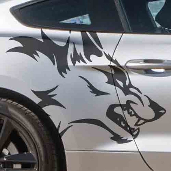 Coyote Wolf Head Outline Mustang Tattoo Grunge Design Tribal - Etsy Canada