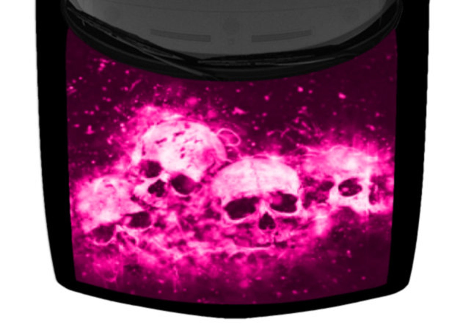 Burning Hot Pink Skulls Bones Flames Fire Mist Abstract Car Etsy