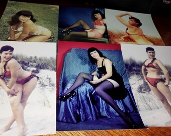 Betty Paige single weight Lab 5x7 Vintage photo Set #721-2 Silver Screen Star