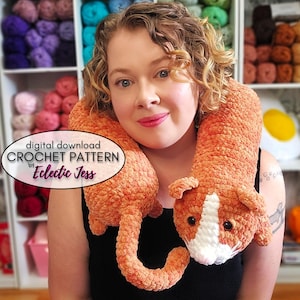 Cozy Kitty Travel Pillow Crochet PATTERN ONLY, Cat Pillow, Neck Pillow, Crocheted Neck Pillow, Weird Crochet, DIY Crochet, Kitten Pillow