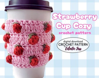 Strawberry Crochet Cup Cozy Pattern (Digital Download)