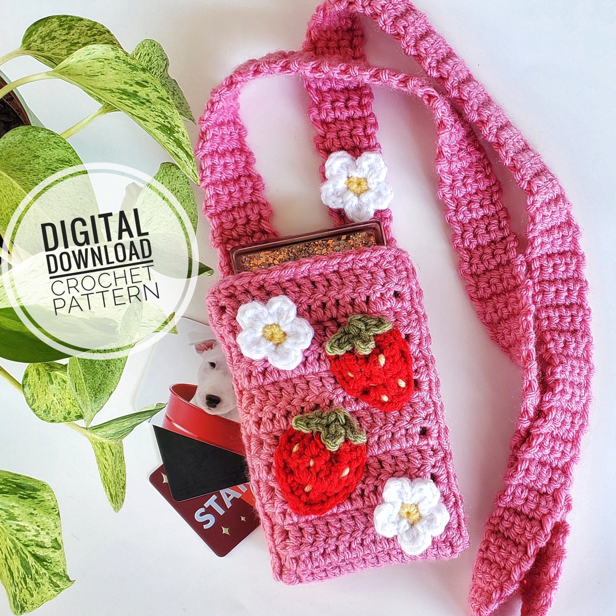 Strawberry Bag Crochet PATTERN ONLY Cell Phone Bag Crochet Etsy
