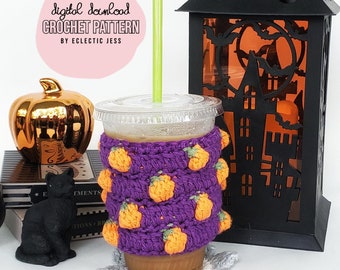 Little Pumpkin Cup Cozy Crochet PATTERN ONLY - Crochet Cup Cozy, Halloween Cup Cozy, Cup Sweater, Crochet Pattern, Pumpkin Crochet Pattern