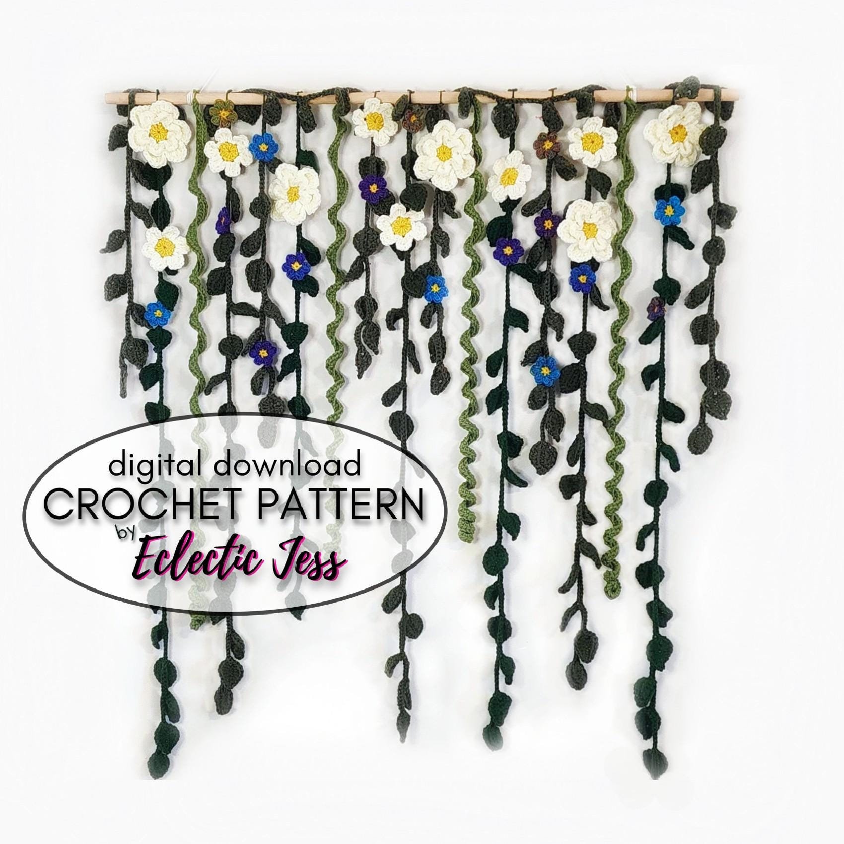 まめきち様ウォールフラワー♡ハンドメイド Faerie Garden Wall Hanging ORIGINAL Crochet Pattern: Boho