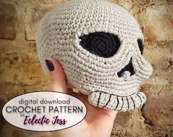 Yorick the Skull Crochet Pattern: Stuffed Halloween Amigurumi (PDF Pattern)