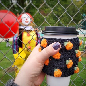 Little Pumpkin Cup Cozy Crochet PATTERN ONLY Crochet Cup Cozy, Halloween Cup Cozy, Cup Sweater, Crochet Pattern, Pumpkin Crochet Pattern image 3