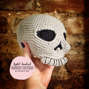 Yorick The Skull Crochet PATTERN ONLY - Crochet Skull, Stuffed Skull, Skull Amigurumi, Skull Crochet Pattern