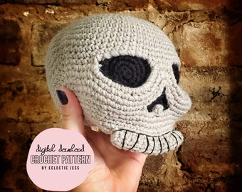 Yorick The Skull Crochet PATTERN ONLY - Crochet Skull, Stuffed Skull, Skull Amigurumi, Skull Crochet Pattern