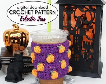 Little Pumpkin Cup Cozy Crochet PATTERN ONLY - Crochet Cup Cozy, Halloween Cup Cozy, Cup Sweater, Crochet Pattern, Pumpkin Crochet Pattern