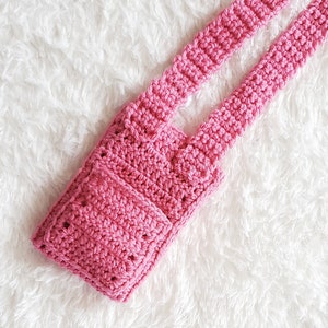 Strawberry Bag Crochet PATTERN ONLY, Cell Phone Bag, Crochet Bag, Cell Phone Pouch, Crochet Phone Case, Crochet Mini Purse, Crossbody Bag image 8