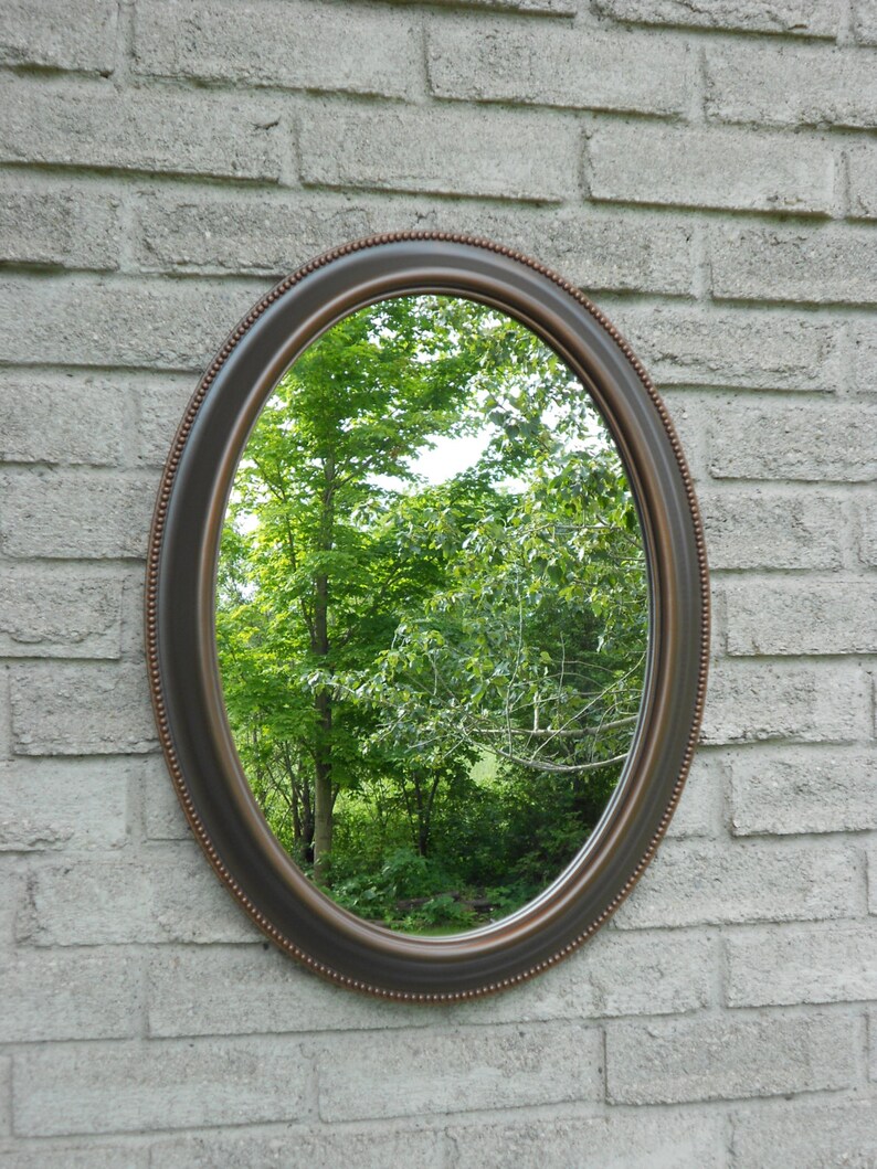 Wall Oval Mirror With Oil Rubbed Bronze Color Frame Etsy