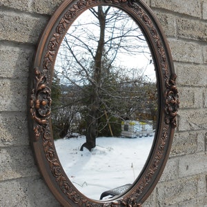 Oval Wall Mirror With Oil Rubbed Bronze Color Frame, 17 inches x 23 inches