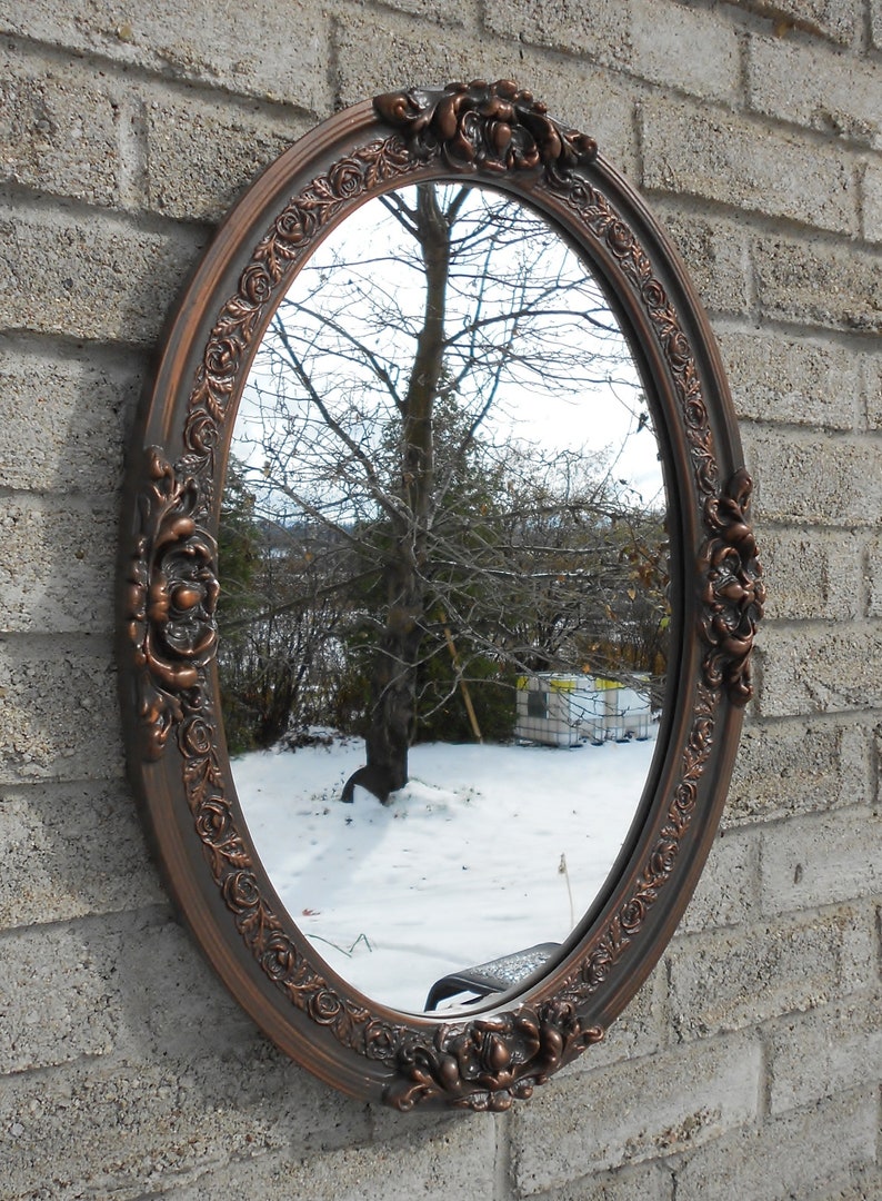 Wall Oval Mirror With Oil Rubbed Bronze Color Frame. Etsy