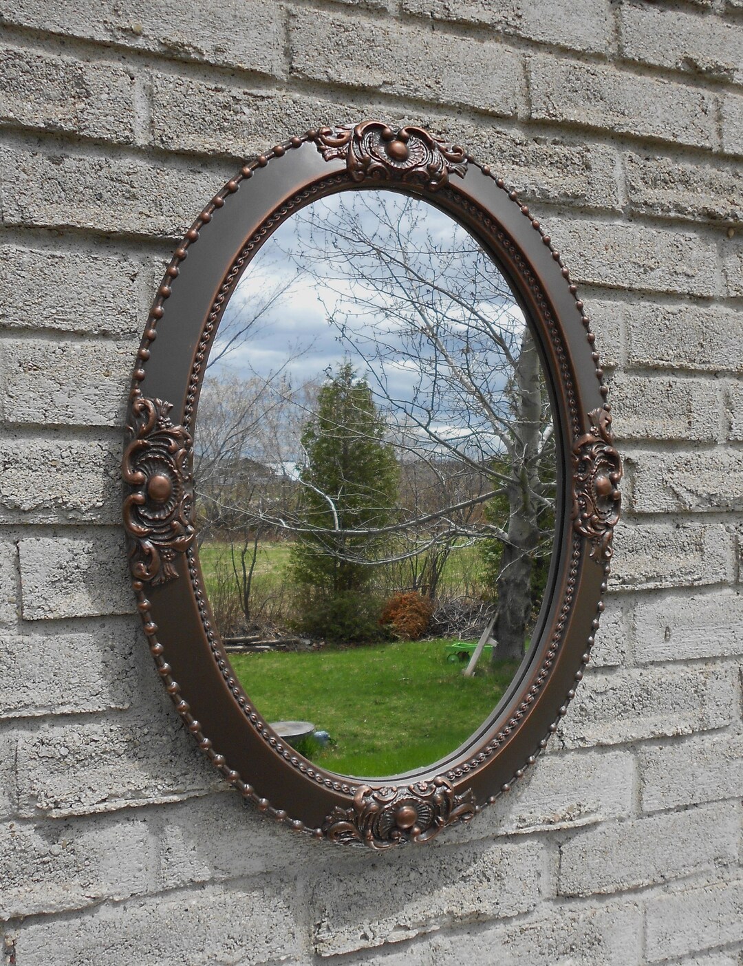 Wall Oval Mirror With Oil Rubbed Bronze Color Frame. Etsy