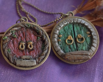 enchanted door pendant in polymer clay