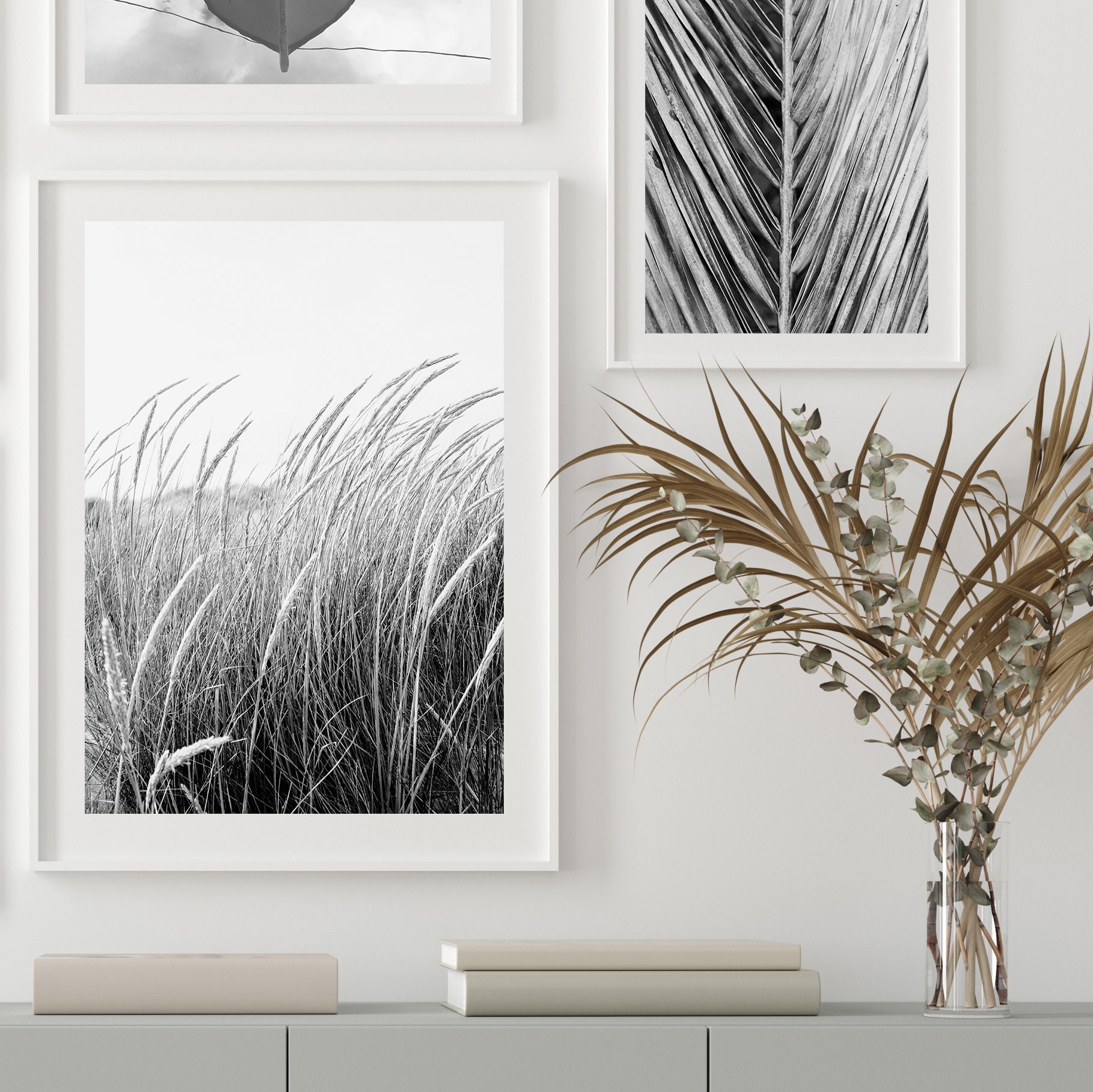 Black and White Gallery Wall Art, Coastal Wall Art Set, Set of 5 Prints