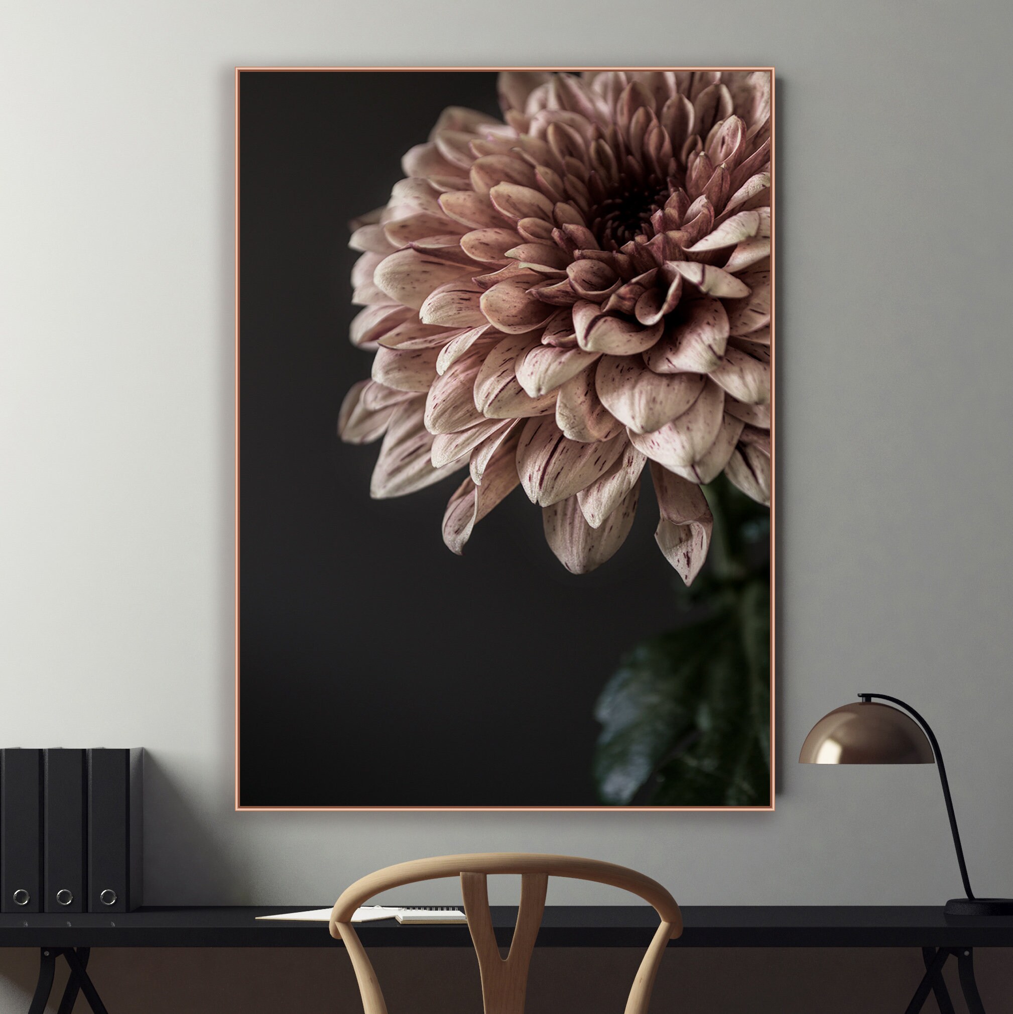 Blush Flower Print Floral Wall Art Chrysanthemum Printable - Etsy