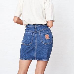 Vintage Denim Mini Skirt 26-27 Waist, 90s Denim Skirt Small image 1