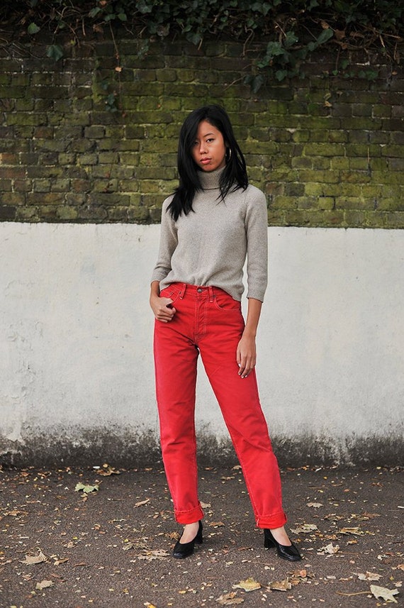 red jeans straight leg