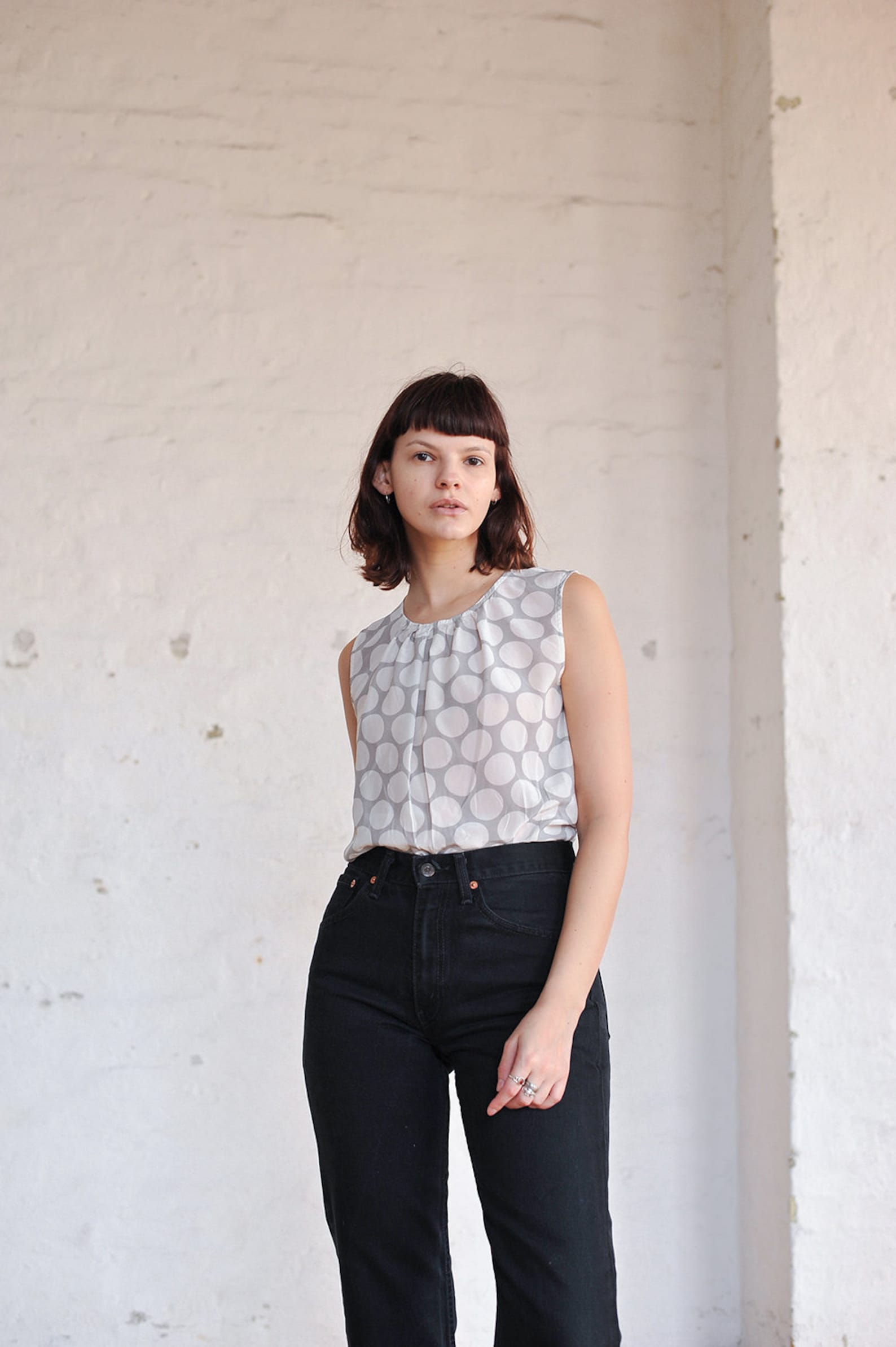 Vintage Silk Polka Dot Blouse Selected by Anna Corinna