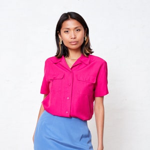 Hot Pink Short Sleeve Shirt Small image 1