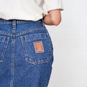 Vintage Denim Mini Skirt 26-27 Waist, 90s Denim Skirt Small image 5