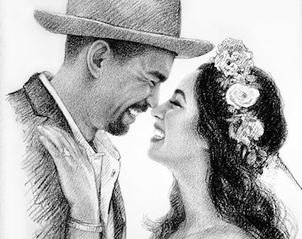 paper anniversary gift for him personalized charcoal drawing from photo on paper anniversary gift for her paper gifts