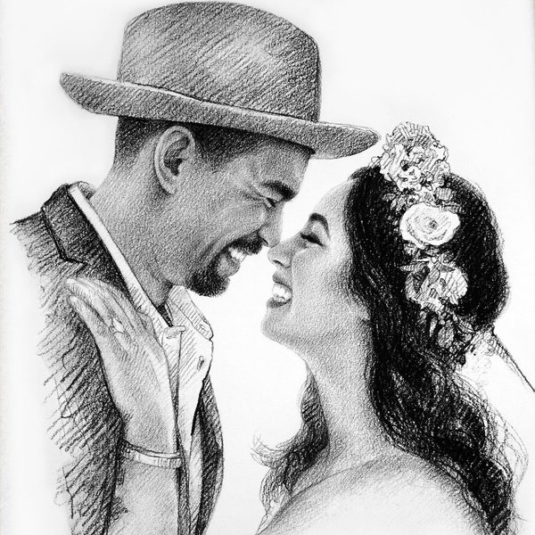 paper anniversary gift for him personalized charcoal drawing from photo on paper anniversary gift for her paper gifts