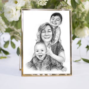 Grandma Christmas gift from grandkids, Personalized family portrait, Christmas gifts for grandparents, Family Christmas gift, Custom drawing