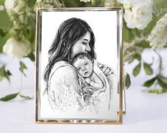 Regalo para madre de su hija Regalo personalizado para mamá Regalos de Navidad para mamá Regalo de cumpleaños Regalo para mamá de su hija Arte Regalo para suegra Hijo