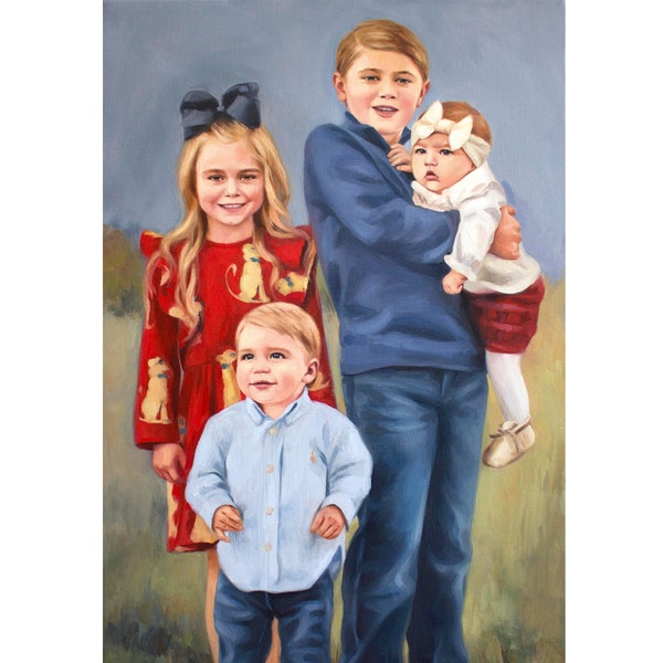 Family Portrait, Custom Portrait, Custom Painting from Photo, Family Painting, Housewarming Gift, Portrait Painting, Personalized Gift