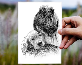 Dog Memorial Portrait from photo, Bereavement Gift, Dog Pet Loss, Personalized dog memorial gift, Bereavement Gift, Dog Condolence Gift
