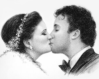Personalized Valentines day gift for boyfriend, Sentimental gifts for boyfriend, Custom portrait Unique gifts girlfriend, Drawing from photo
