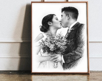 custom portrait Custom Couple Portrait Custom drawing Couple Portrait Pencil Portrait Wedding Portrait Love Portrait Personalize Portrait