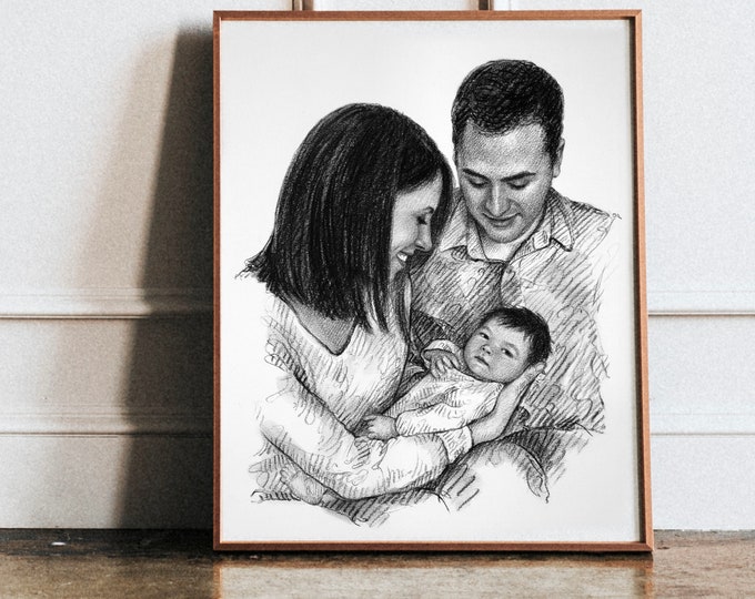 custom family portrait/Family portrait custom/family portrait/custom portrait/family portrait illustration/personalized Art/Valentines day