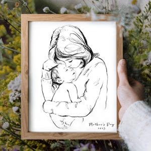 Couple wedding portrait, Custom Sketch hand drawn portrait, Custom drawing from photo, Personalized painting, Anniversary gift for husband image 9
