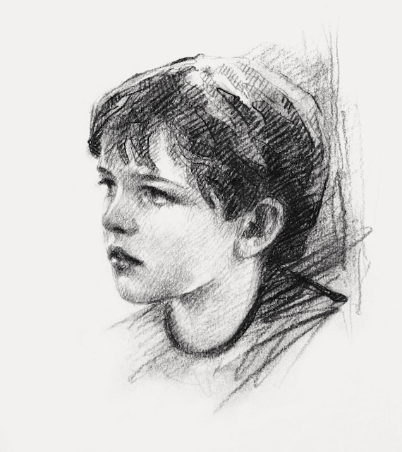 PencilCharcoal Photo to Portrait Custom Hand Drawn Portraits