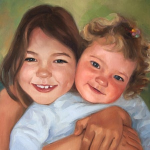 Custom Portrait Painting Kids Personalized Oil canvas Painting Art from photo Child Family Wedding Portraits Contemporary Painting Art image 8