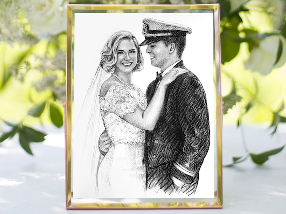 Drawing from photo Army soldier gifts army Navy marine corps coast guard Air Force wife mom sister girlfriend Personalized Military Portrait
