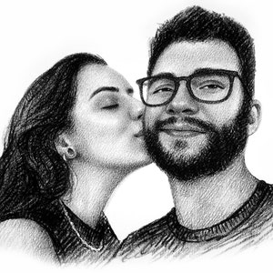 Boyfriend Christmas gift ideas, Custom Portrait From Photo, Romantic gift him, Personalized gift for him unique, Birthday gift for him