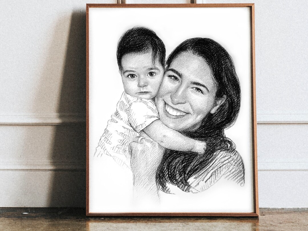 Mothers Day Gift Mother Daughter Gift Womens Gift Custom Drawing From ...
