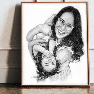 Custom family portrait-Family portrait Custom-Family portrait-Custom portrait-Family portrait illustration-Personalized Art-Valentines day image 9