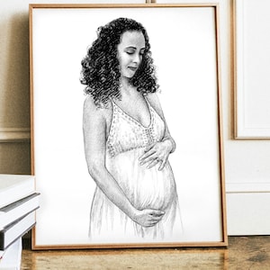 Congratulations pregnancy gift for first time moms, Expecting mom gift for pregnant friend,  First time mom gift, Custom portrait from photo