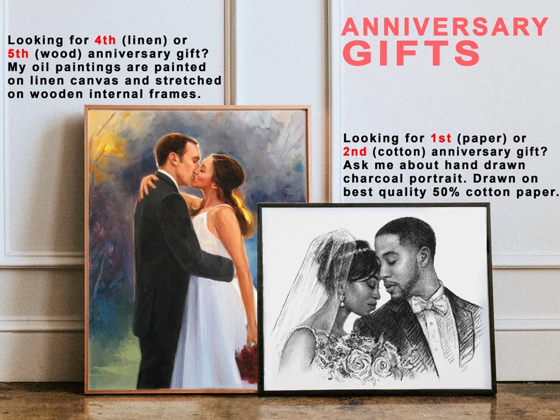 Custom Couple portrait from photo, Couple portrait Drawing, Anniversary Portrait Gift, Custom Wedding Portrait Gifts, Engagement Gifts image 3