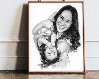 Mothers day gift Portrait mother day gift from daughter to mom gift from daughter for birthday, Mom Thank You Gift, Funny Gift for Mom