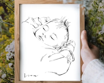 Custom Portrait Sketch, Portrait from photo, Hand drawn portrait Charcoal drawing, Charcoal sketch, Family portrait sketch Mother's day Gift