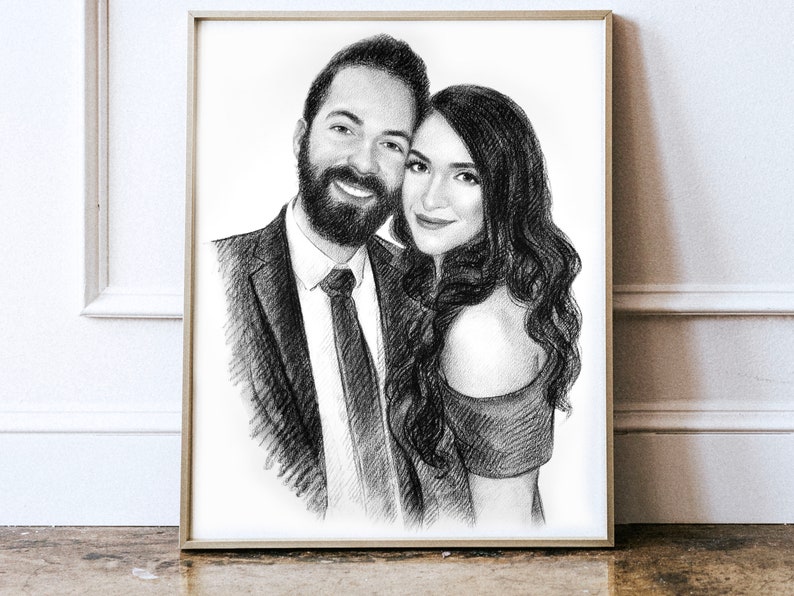 paper gifts Romantic First Paper Anniversary Gift custom drawing romantic gift image 8