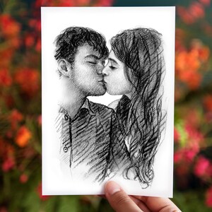 paper gifts Romantic First Paper Anniversary Gift custom drawing romantic gift image 6